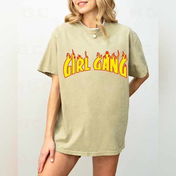 Comfort Colors Flaming Girl Gang Shirt - Picture 5 of 10